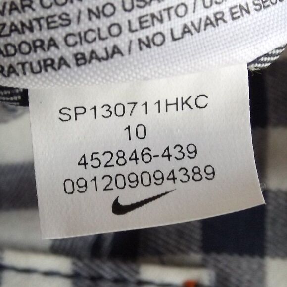 NIKE Dri-Fit Shorts, 10, Golf Fit, Blue/White Gingham, 6" inseam, Pockets - Picture 13 of 14